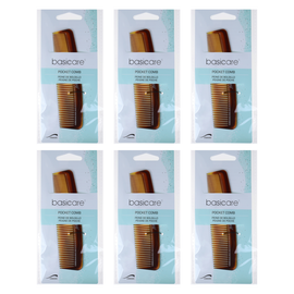 Basicare Pocket Hair Comb 12.2cm Fine Tooth Styling Comb 6 Pack Bundle