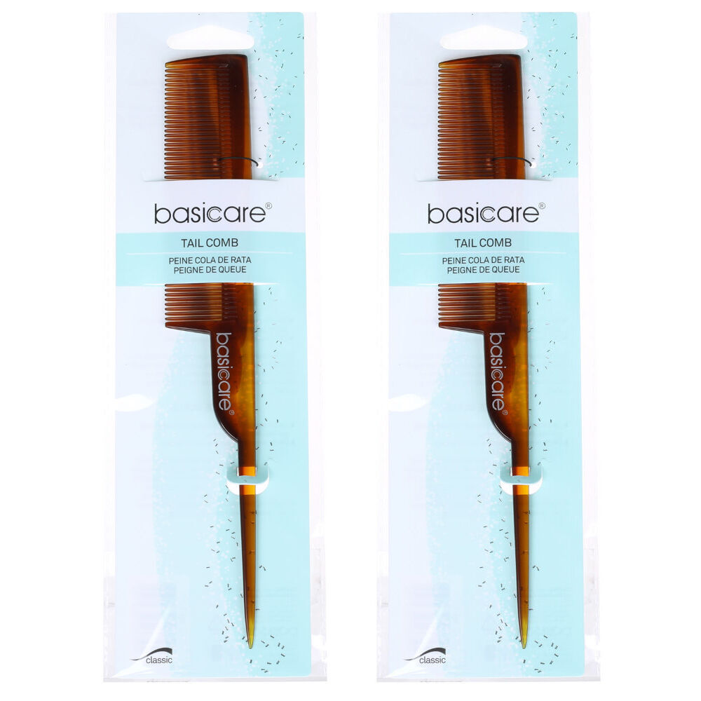 Basicare Tail Comb 2 Pack Professional Hair Sectioning Teasing Comb