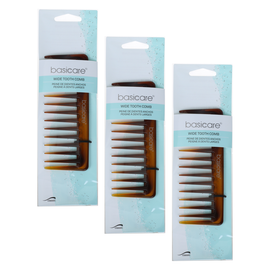 Basicare Wide Tooth Comb 3 Pack Detangling For Curly Hair