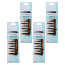 Basicare Wide Tooth Comb Bundle of 4 Durable Combs