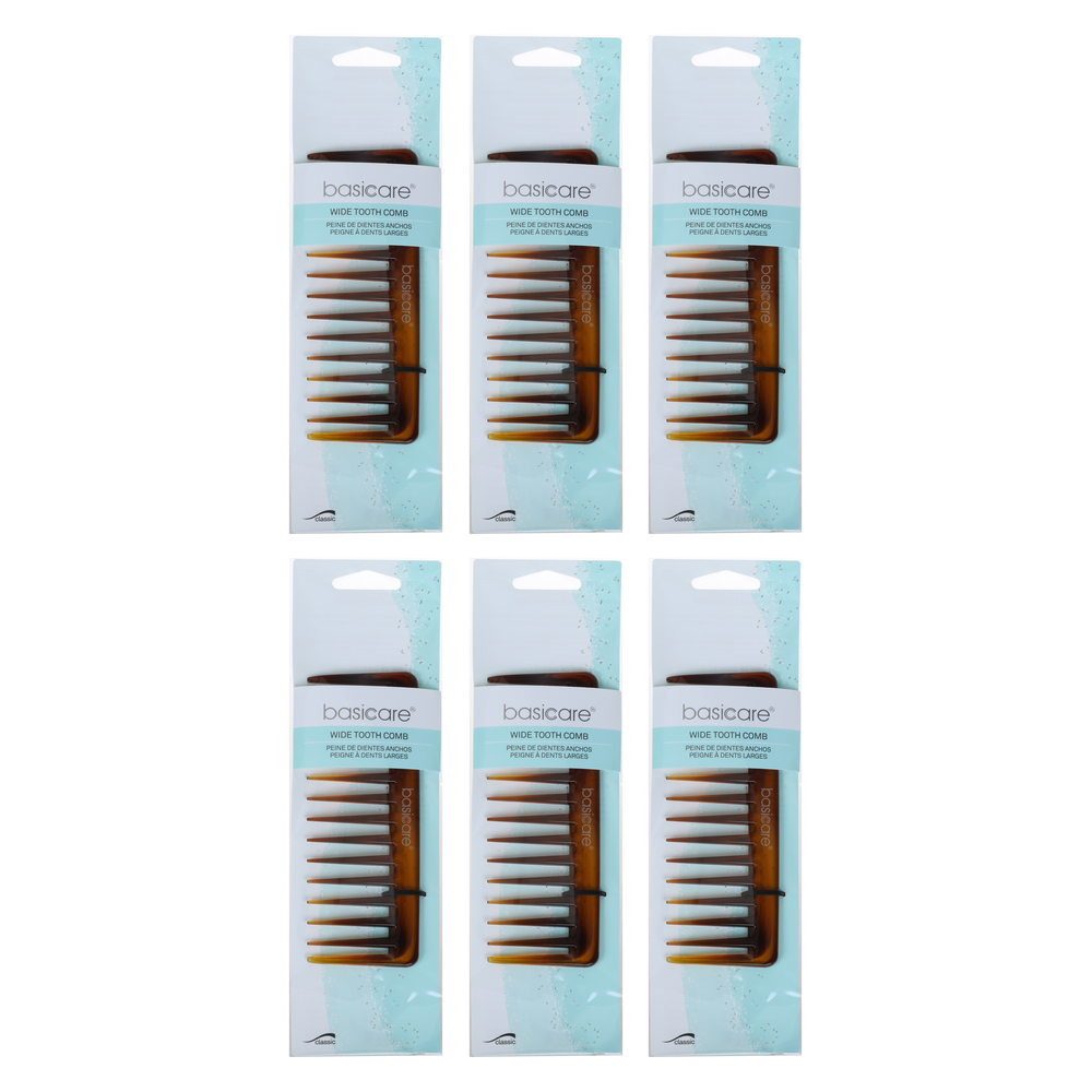 Basicare Wide Tooth Comb Bundle of 6 Detangling Comb for Curly Textured Hair