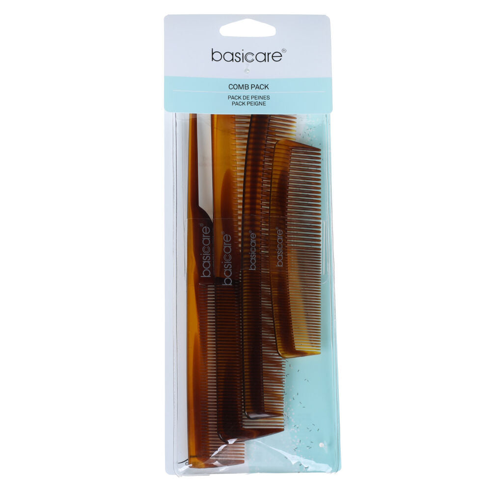 Basicare Hair Comb Family Pack of 4