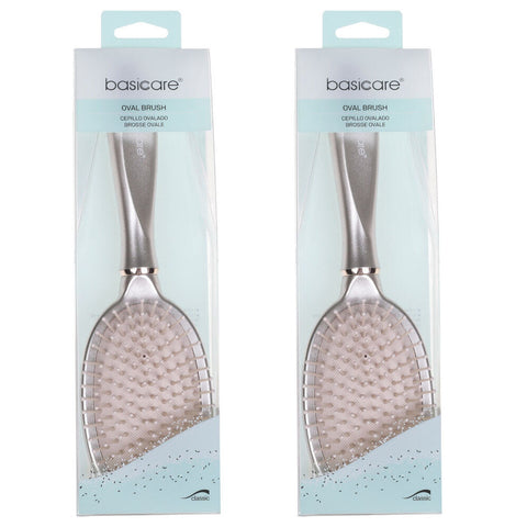Basicare Oval Hair Brush 26cm Detangling Brush Smooth Healthy Hair Pack of 2