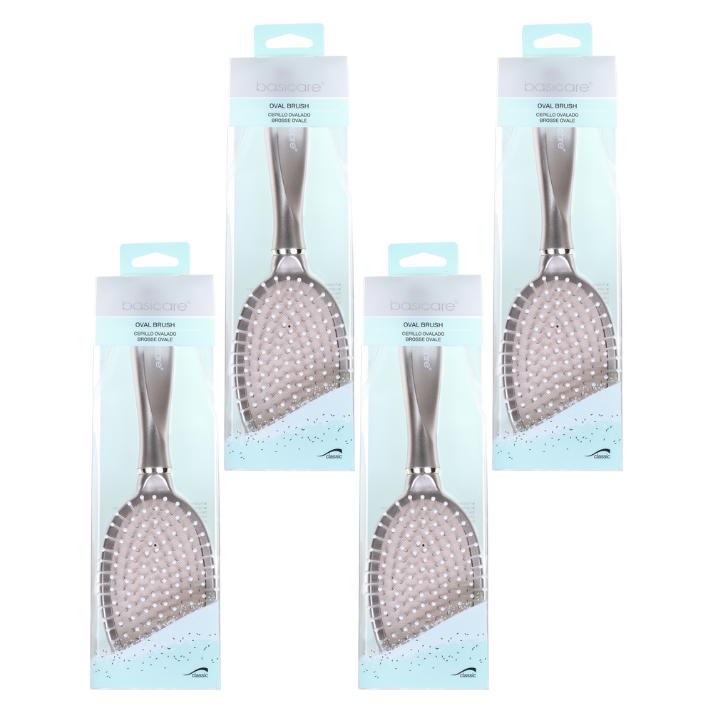 Basicare Hair Brush Oval Comb 26cm Bundle of 4 Detangling Brush