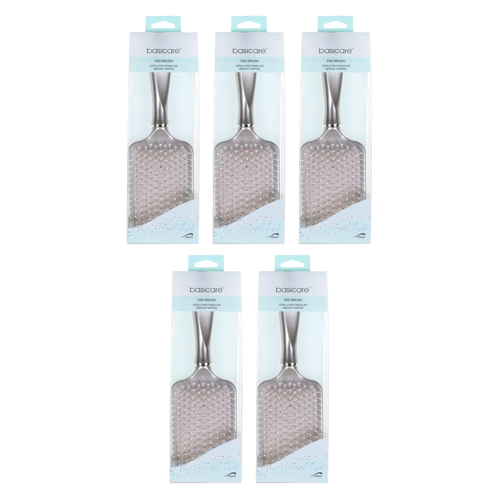 Basicare Hair Pad Brush 26cm Bundle of 5 Detangling Styling Brushes