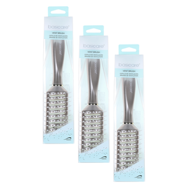 Basicare Vent Brush Black 3 Pack Blow Dry Styling Detangling Hair Brush