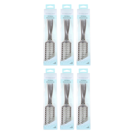 Basicare Vent Brush Black Bundle of 6 for Blow Drying Styling Detangling
