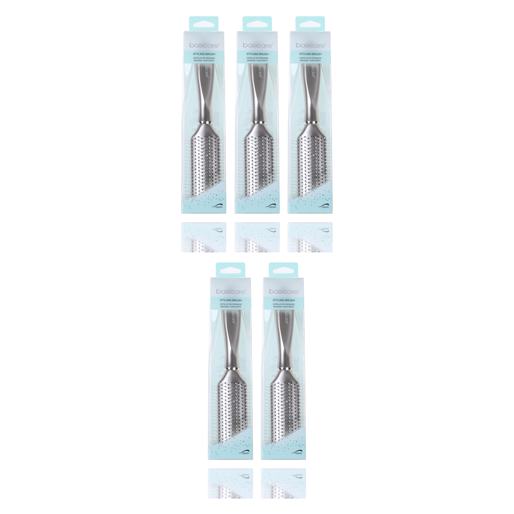 Basicare 26cm Styling Brush Ball Tip Nylon Bristles Bundle of 5