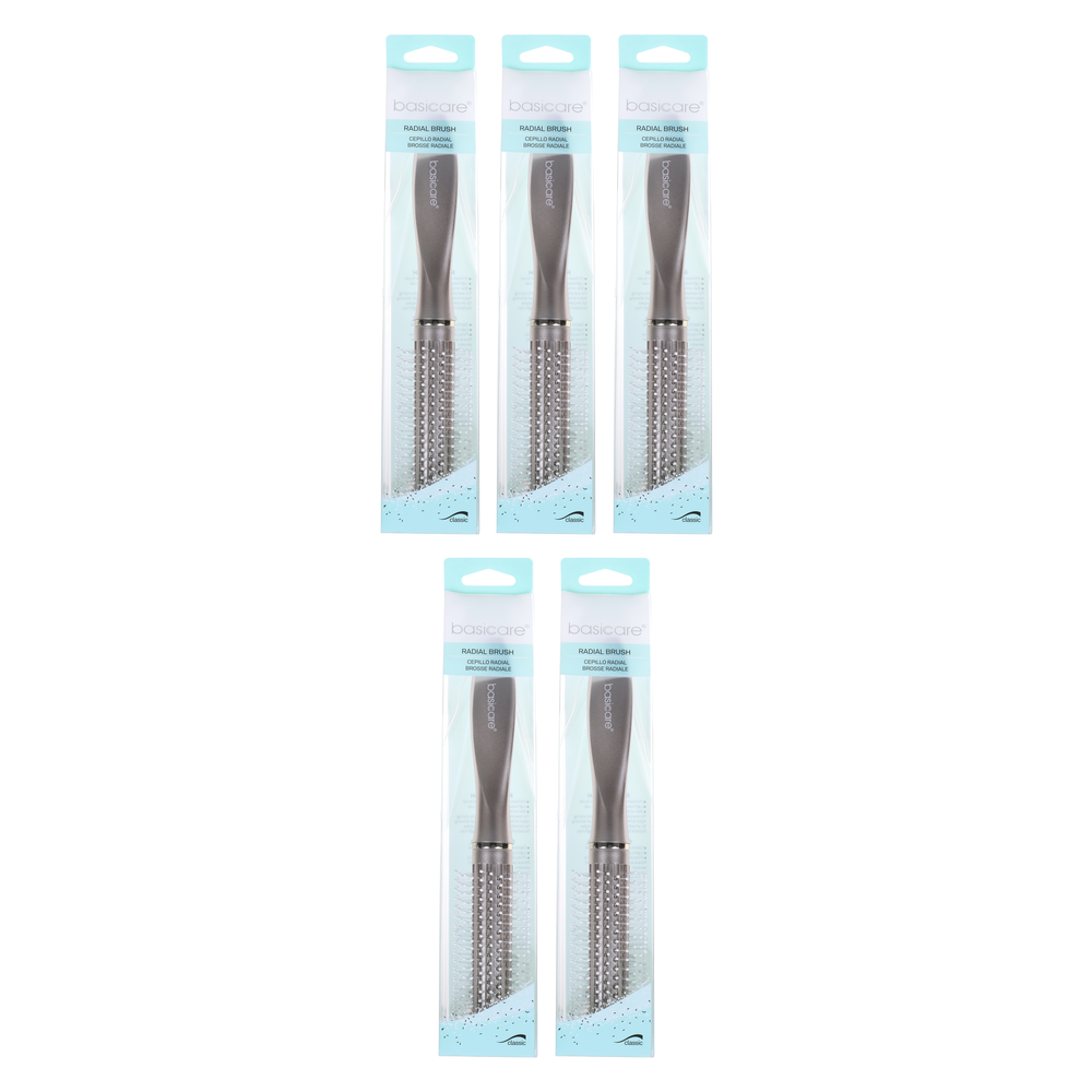 Basicare Bundle of 5 Round Radial Vent Brush Ball Tip Pins for Blow Drying