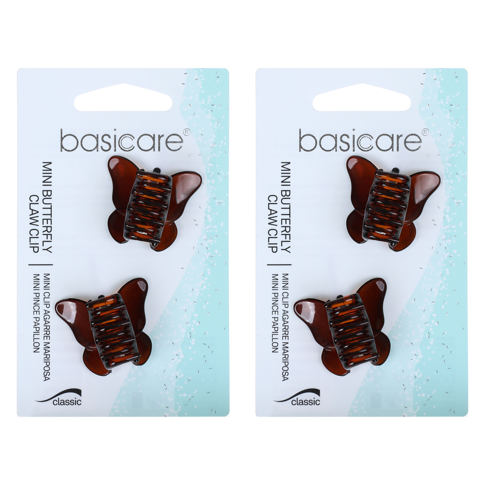 Basicare Shell Mini Butterfly Claw Hair Clips Bundle of 2