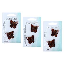 Basicare Shell Mini Butterfly Claw Hair Clips Bundle of 3 Quantity