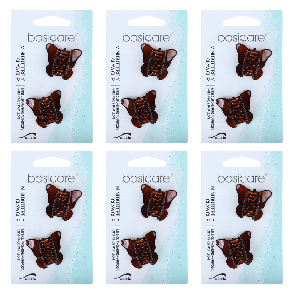 Basicare Shell Mini Butterfly Claw Hair Clip Bundle 6 Pack