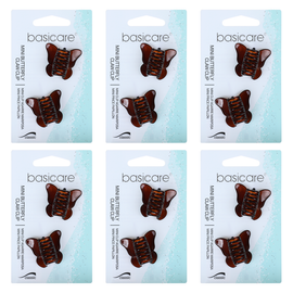 Basicare Shell Mini Butterfly Claw Hair Clip Bundle 6 Pack