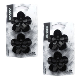 Basicare Black Flower Hair Clips Pack of 2 Secure Stylish Claw Accessories