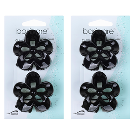 Basicare Black Flower Hair Clips Pack of 2 Secure Stylish Claw Accessories