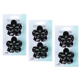Basicare Black Flower Claw Hair Clips Bundle of 3