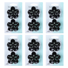 Basicare Black Flower Hair Clips Bundle of 6 Pack Secure Stylish Claw