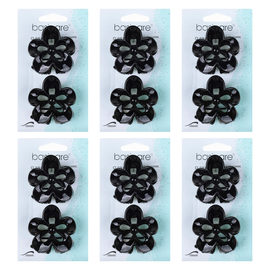 Basicare Black Flower Hair Clips Bundle of 6 Pack Secure Stylish Claw