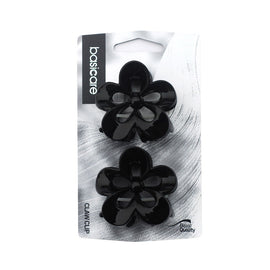 Basicare Black Flower Hair Clips Pack of 2 Secure Stylish Claw Accessories