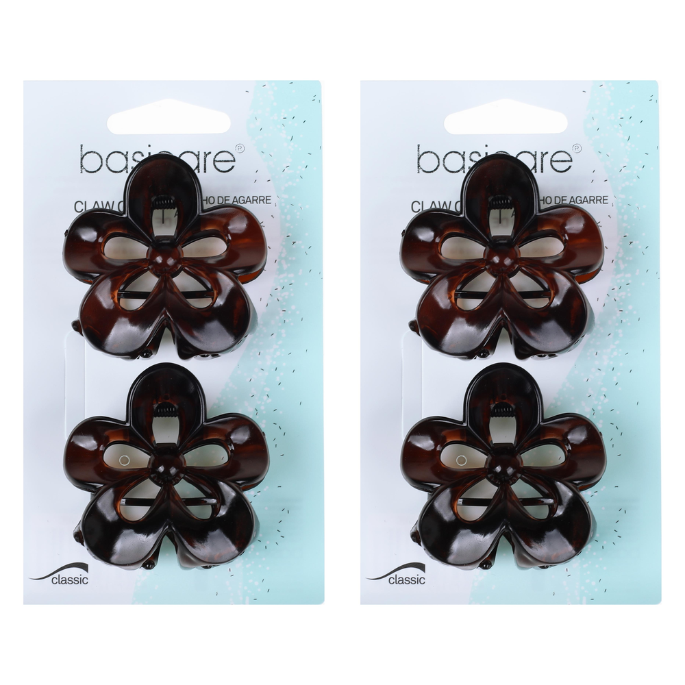 Basicare Flower Claw Hair Clips Pack of 2 Durable Stylish Hair Accessories