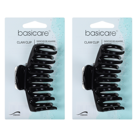 Basicare Large Black 9cm Hair Claw Clip Strong Durable Pack of 2