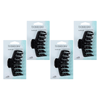 Basicare Large Black Hair Claw Clip 9cm 4 Pack Bundle Strong Durable