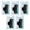 Basicare Large Black Hair Claw Clip 9cm Bundle of 5 Strong Durable