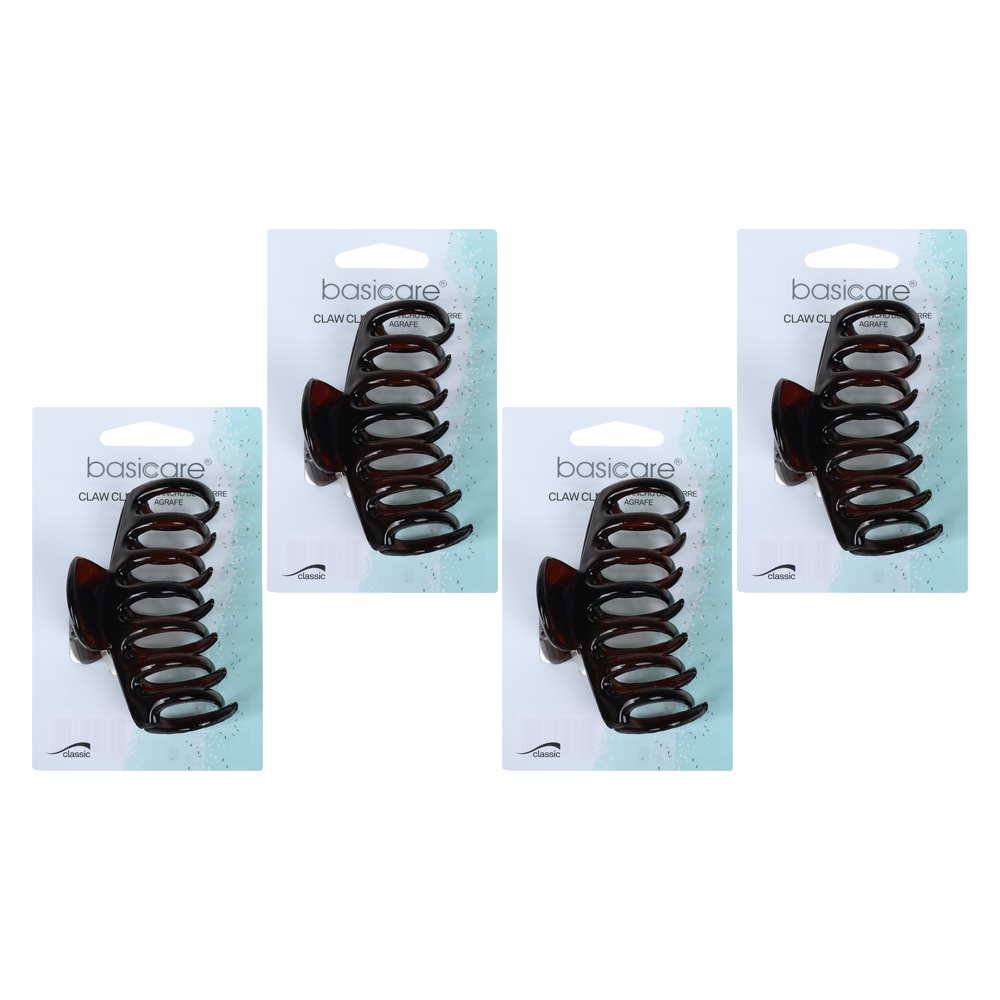 Basicare Claw Clip Shell Large 9cm Bundle of 4