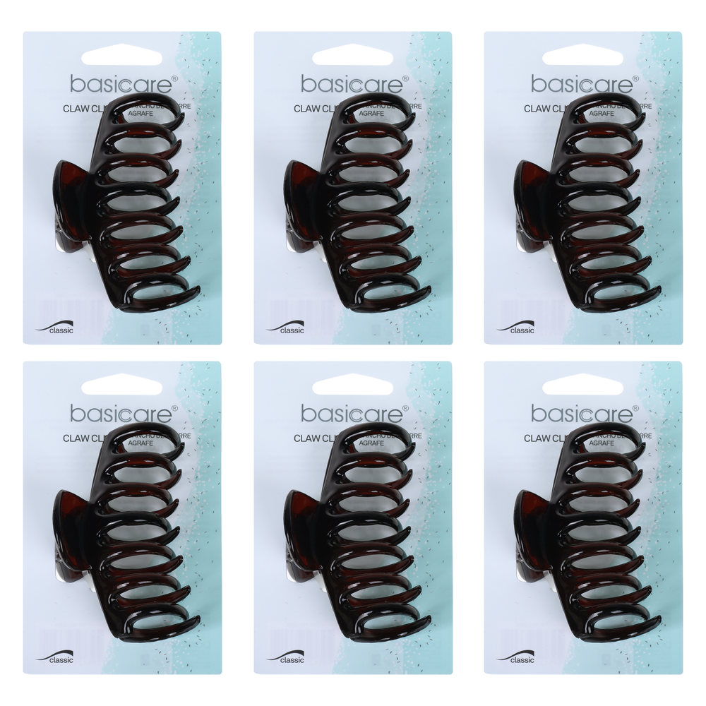 Basicare Claw Clip Shell Large 9cm Bundle of 6 Hair Clips
