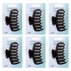 Basicare Claw Clip Shell Large 9cm Bundle of 6 Hair Clips