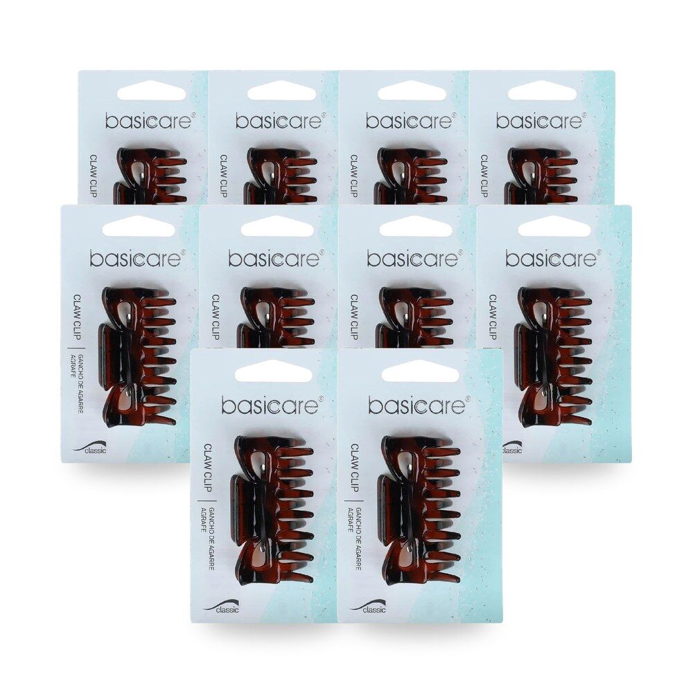 Basicare Large Shell Claw Hair Clip Strong Hold Durable Hair Accessory Pack of 10