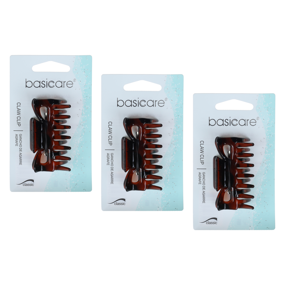 Basicare Large Shell Claw Hair Clip 3 Pack Strong Durable Hold