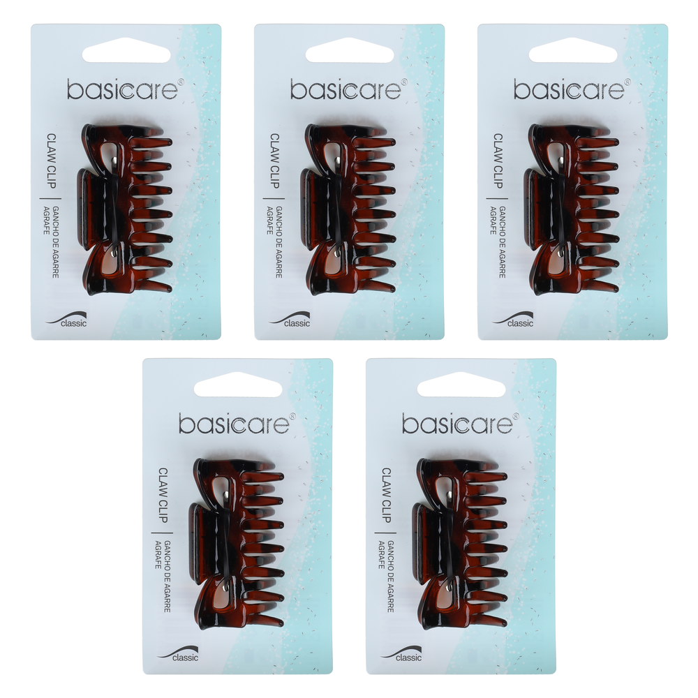 Basicare Shell Claw Hair Clip Large 5 Pack Strong Hold Durable Hair Accessory