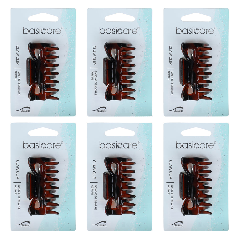 Basicare Large Shell Claw Hair Clip 6 Pack Strong Hold Durable