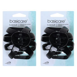 Basicare Black Octopus Claw Hair Clip 8.5cm Bundle of 2 Strong Hold