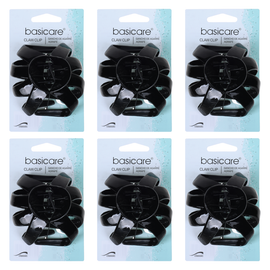 Basicare Black Octopus Claw Hair Clip 8.5cm Bundle of 6 Strong Hold