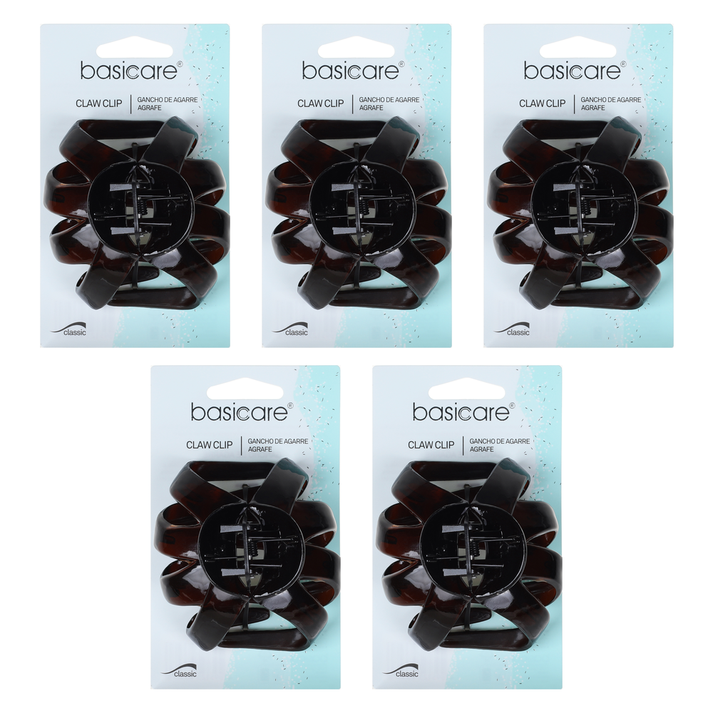 Basicare Octopus Claw Shell Hair Clip 8.5cm Pack of 5