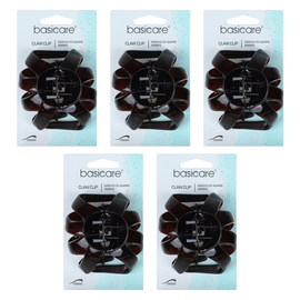 Basicare Octopus Claw Shell Hair Clip 8.5cm Pack of 5