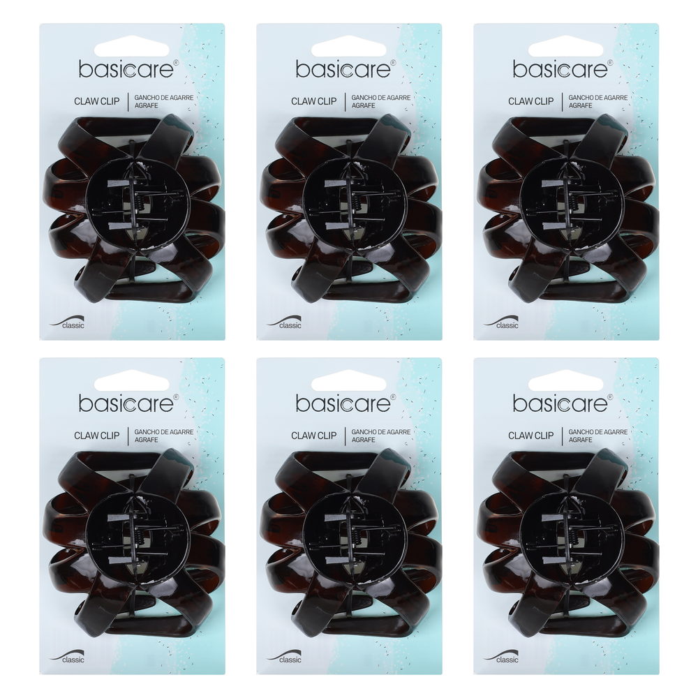 Basicare Octopus Claw Shell Hair Clip 8.5cm Bundle of 6