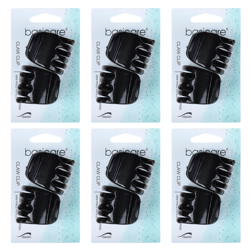 Basicare Claw Hair Clip Bundle of 6 Strong Durable Hair Clips
