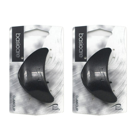 Basicare Iconoclass Claw Clip 7cm Black Strong Hold Hair Clip Pack of 2