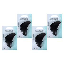 Basicare Claw Clip Iconoclass 7cm Black Bundle of 4 Strong Hold Hair Clip