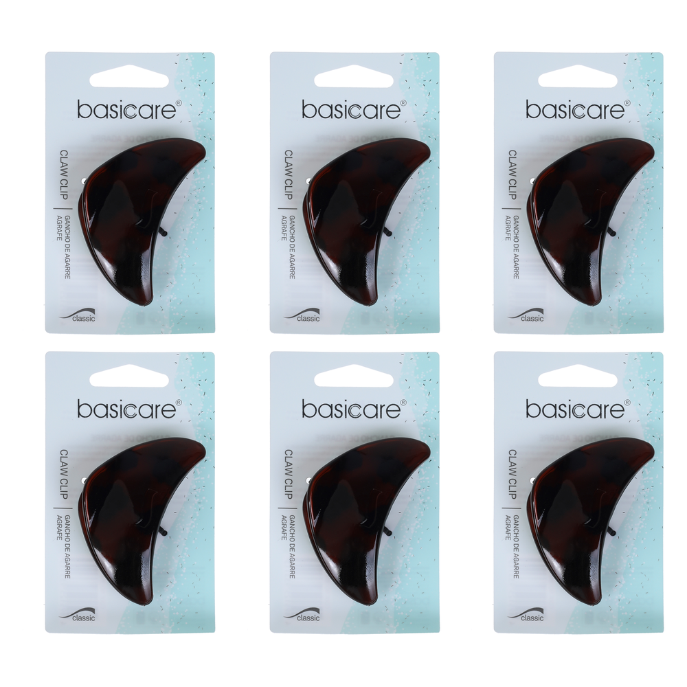 Basicare Claw Clip Iconoclass Green 7cm Strong Hold Bundle of 6