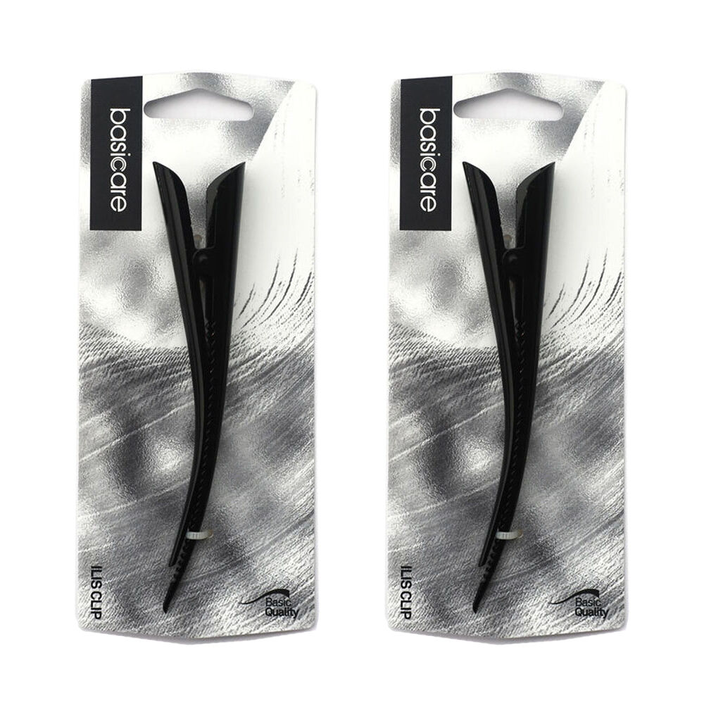 Basicare Ibis Metal Hair Clip 13cm Black Pack of 2 Strong Durable Hold