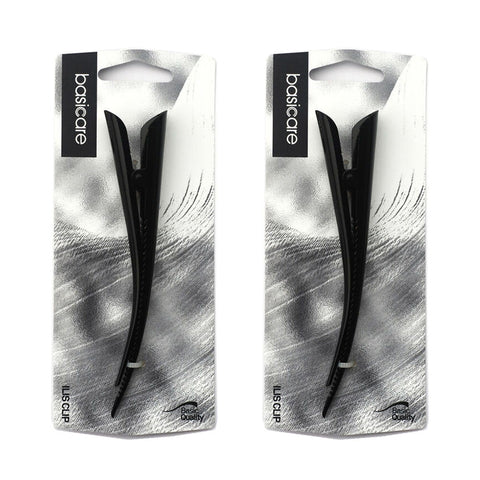 Basicare Ibis Metal Hair Clip 13cm Black Pack of 2 Strong Durable Hold
