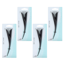 Basicare Ibis Metal Hair Clip Black 13cm Bundle of 4 Strong Durable Clips