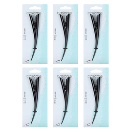 Basicare Ibis Metal Hair Clip Black 13cm 6 Pack Strong Durable Hold