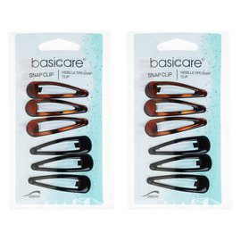 Basicare Shell Snap Hair Clips 4.8cm Secure Hold Pack of 2