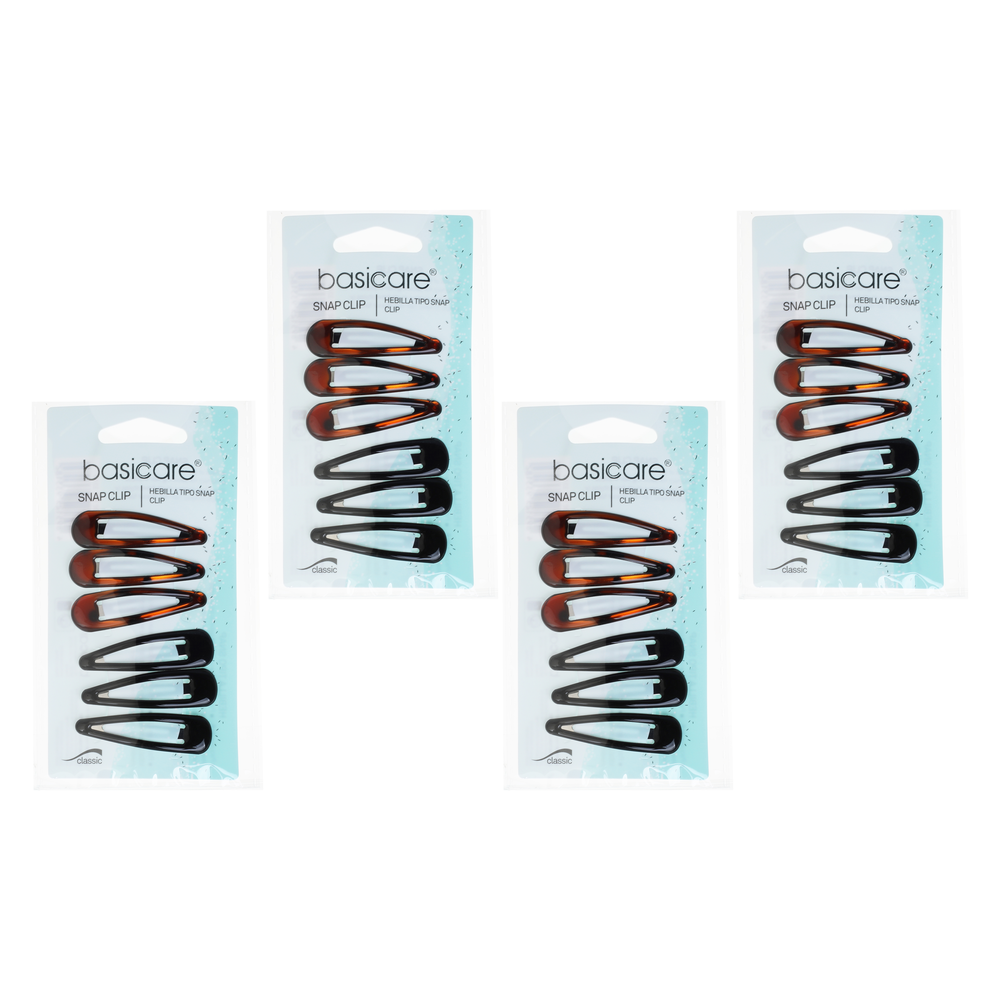Basicare Shell Snap Hair Clips 4 Pack 4.8cm Secure Hold Hair Accessories