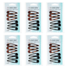 Basicare Shell Snap Hair Clips 4.8cm Bundle of 6 Secure Hold Pack